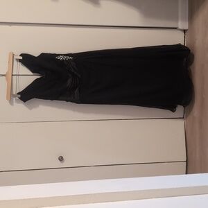 Jade by Jasmine black long dress with side ruffle size 16